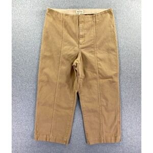 Madewell Pants Womens Size 33 (fits 36x25) Brown Canvas Emmett Wide-Leg Crop